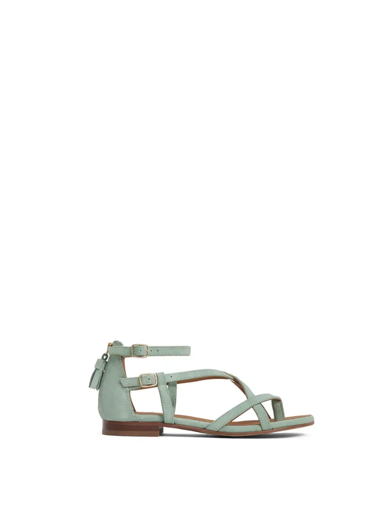 Fairfax and Favor Brancaster Sandal Mint Suede-1