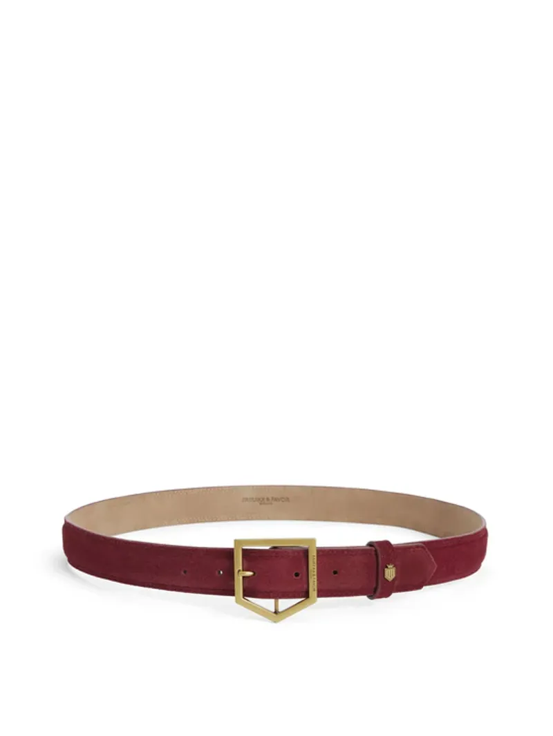 Fairfax and Favor Felbrigg Belt Ruby Suede-1