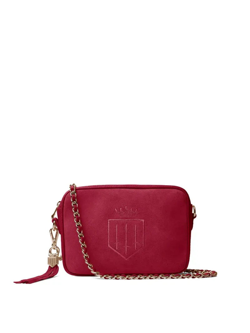 Fairfax and Favor Finsbury Cross Body Bag Cherry Suede