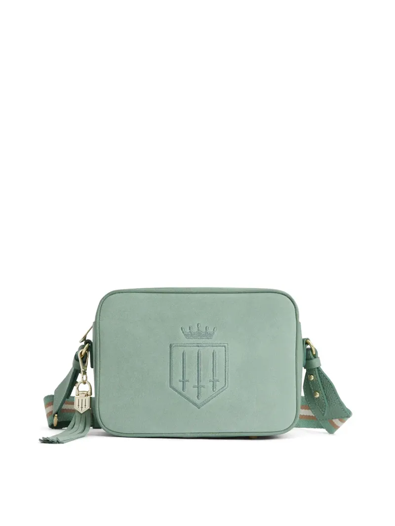 Fairfax and Favor Stockist Exclusive Finsbury Cross Body Bag Mint Suede