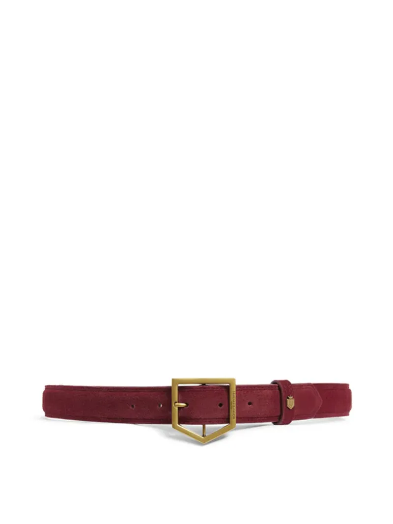 Fairfax and Favor Felbrigg Belt Ruby Suede