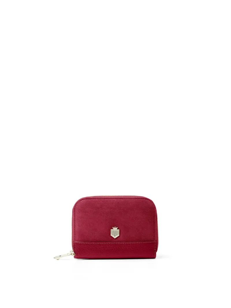Fairfax and Favor Mini Salisbury Purse Cherry Suede-3
