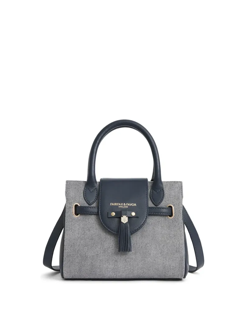 Fairfax and Favor Mini Windsor Handbag Denim Suede