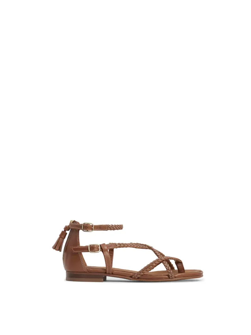 Fairfax and Favor Seville Sandal Tan Leather-1