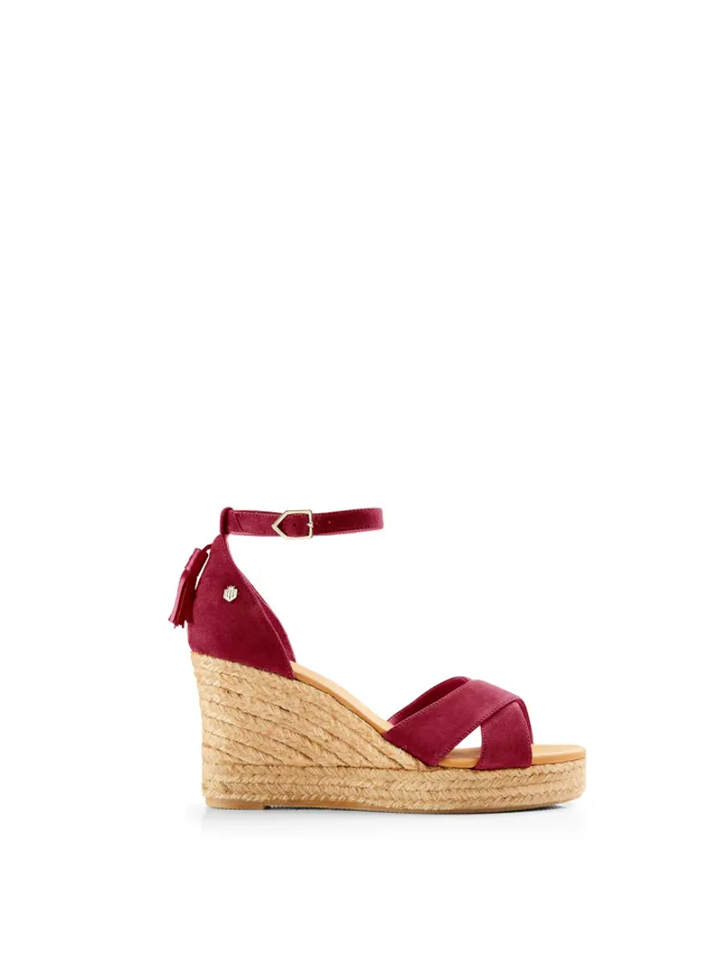 Fairfax and Favor Valencia Wedge Cherry Suede-2