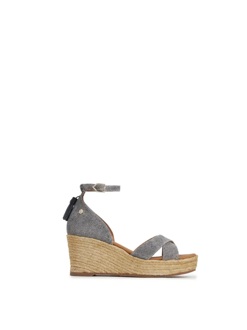 Fairfax and Favor Valencia Mid Wedge Denim Suede-1