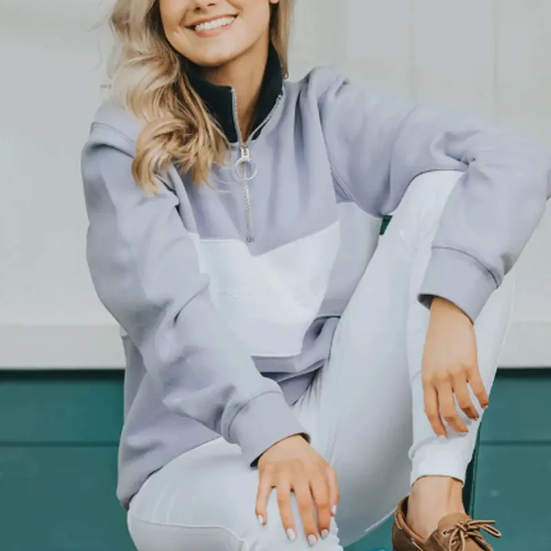 Beaumont and Bear Cliff Road Quarter Zip Lilac-1