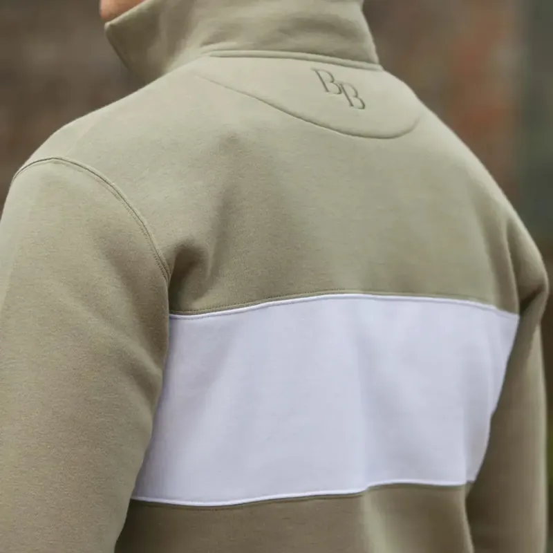 Beaumont and Bear Cliff Road Unisex Quarter Zip Olive-3