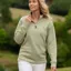 Beaumont and Bear Dittisham Ribbed Unisex Quarter Zip in Moss Green