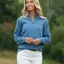 Beaumont and Bear Dittisham Ribbed Unisex Quarter Zip in Vintage Blue