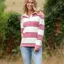 Beaumont and Bear Kingston Women's Rugby Shirt in Rhubarb and Cream