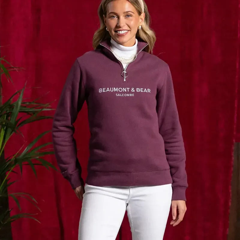 Beaumont and Bear Kingswear Limited Edition Unisex Quarter Zip Berry-4