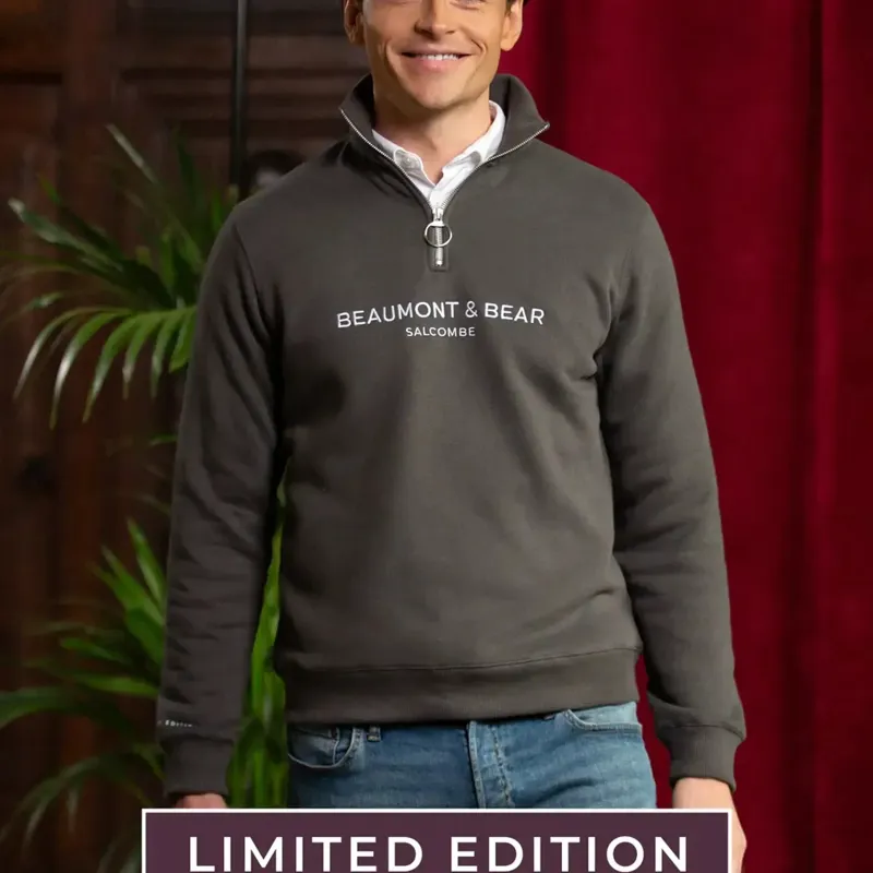 Beaumont and Bear Kingswear Limited Edition Unisex Quarter Zip Charcoal