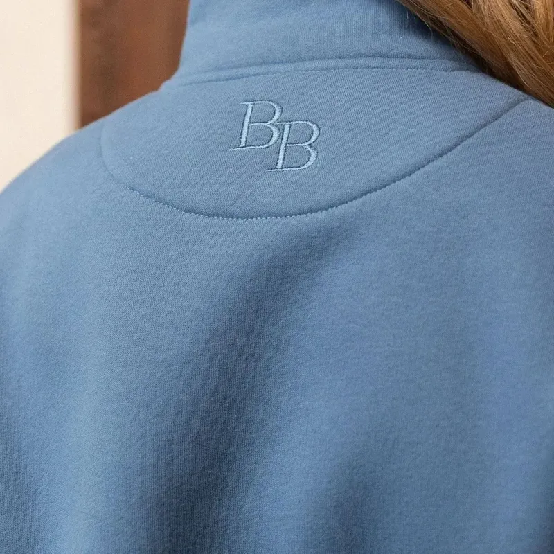 Beaumont and Bear Kingswear Unisex Quarter Zip Sweatshirt Village Blue-3