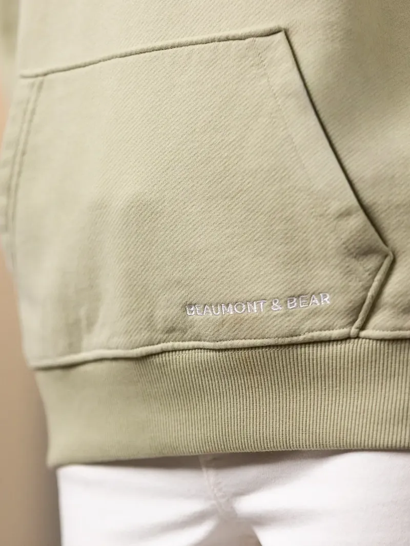 Beaumont and Bear Landscove Women's Pocketed Quarter Zip in Moss Green-4