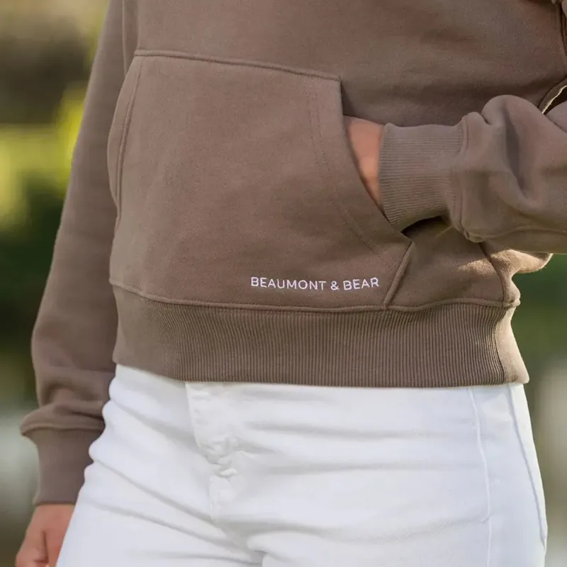Beaumont and Bear Landscove Women's Pocketed Quarter Zip in Otter-2