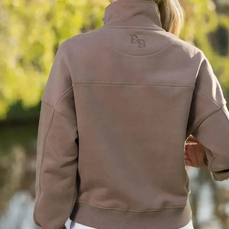 Beaumont and Bear Landscove Women's Pocketed Quarter Zip in Otter-3