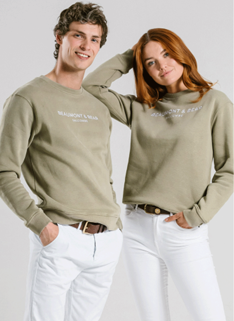 Beaumont and Bear Woodleigh Unisex Sweatshirt Olive-1