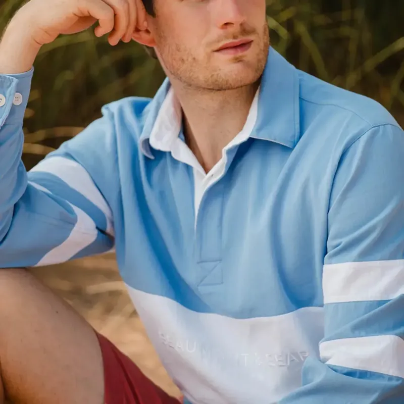 Beaumont and Bear Sandhills Unisex Deckshirt Cornflower Blue-3