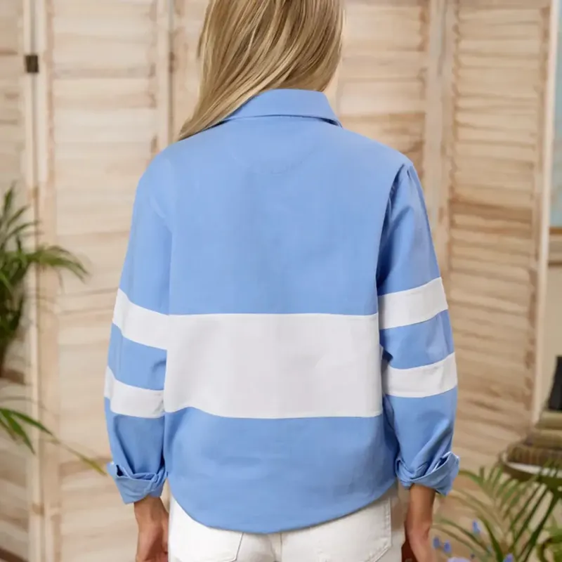 Beaumont and Bear Sandhills Unisex Deckshirt Cornflower Blue-6