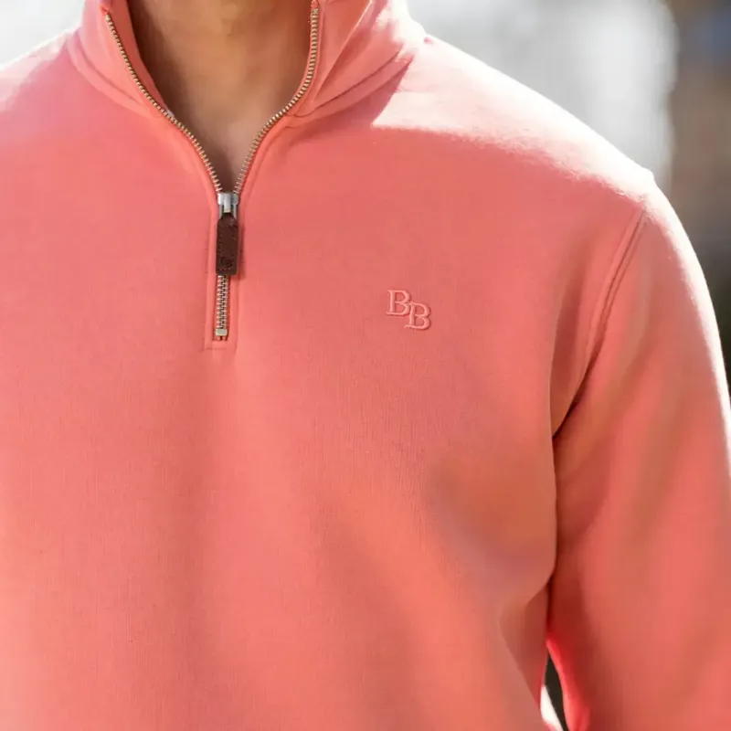 Beaumont and Bear Tuckenhay Unisex Quarter Zip Flamingo-3