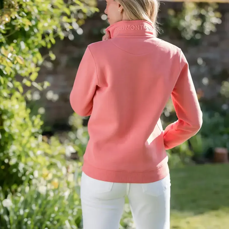 Beaumont and Bear Tuckenhay Unisex Quarter Zip Flamingo-7