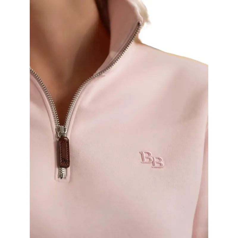 Beaumont and Bear Tuckenhay Unisex Quarter Zip Pastel Pink-3