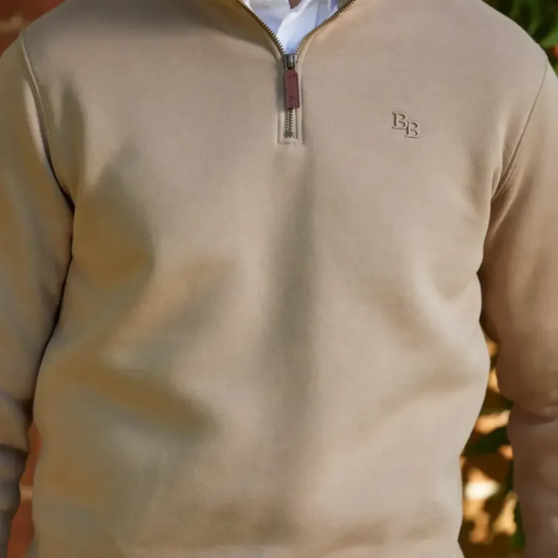 Beaumont and Bear Tuckenhay Unisex Quarter Zip Sand-4