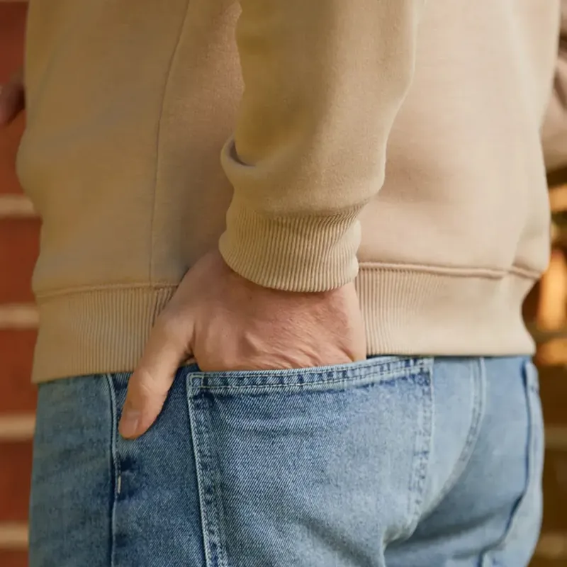 Beaumont and Bear Tuckenhay Unisex Quarter Zip Sand-5