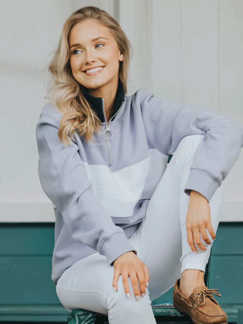 Beaumont and Bear Cliff Road Quarter Zip Lilac-1