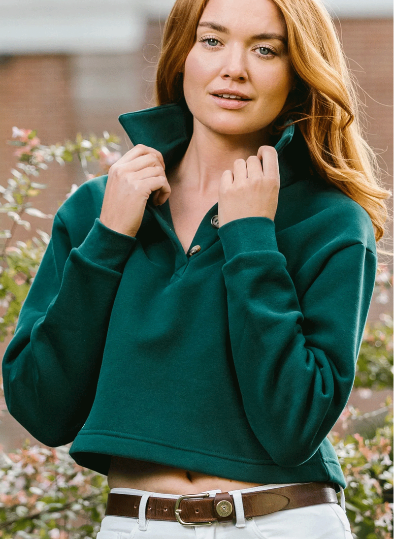 Beaumont and Bear South Sands Polo Pullover Sweatshirt Petrol-1