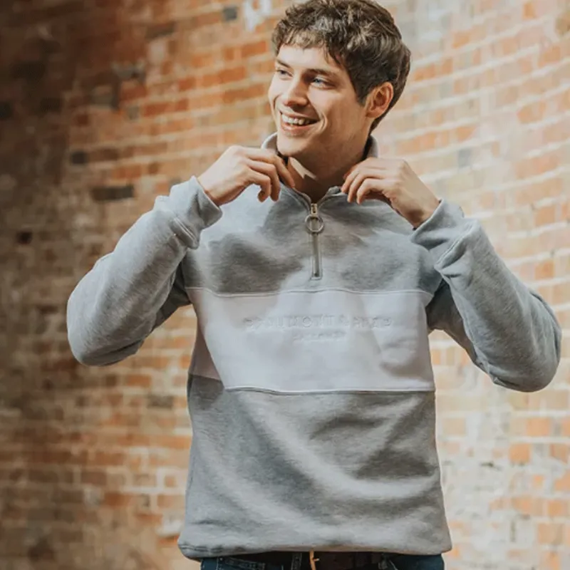 Beaumont and Bear Cliff Road Unisex Quarter Zip Grey