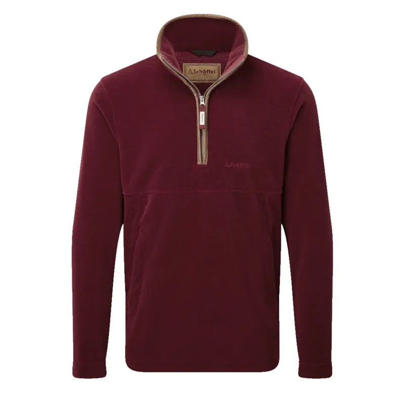Schoffel Berkeley Fleece Quarter Zip Jumper Claret