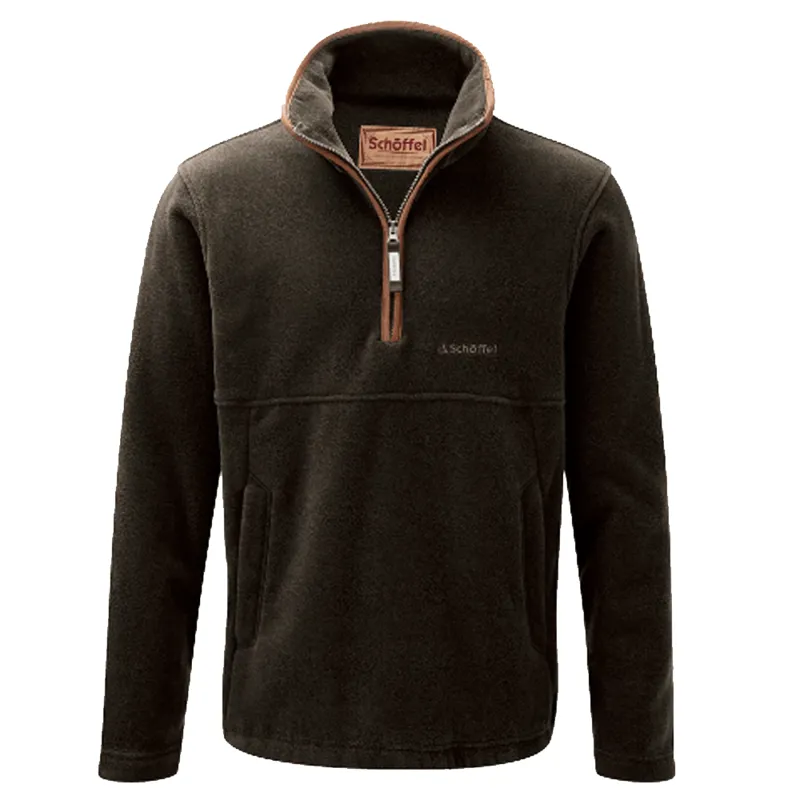 Schoffel Berkeley Fleece Quarter Zip Jumper Dark Olive