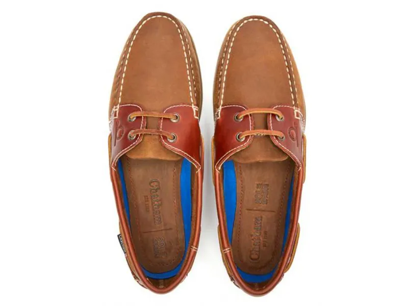 Chatham Bermuda II G2 - Men's Leather Boat Shoes Walnut/Seahorse-1
