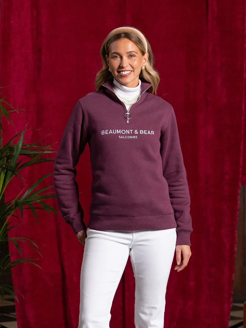 Beaumont and Bear Kingswear Limited Edition Unisex Quarter Zip Berry-4