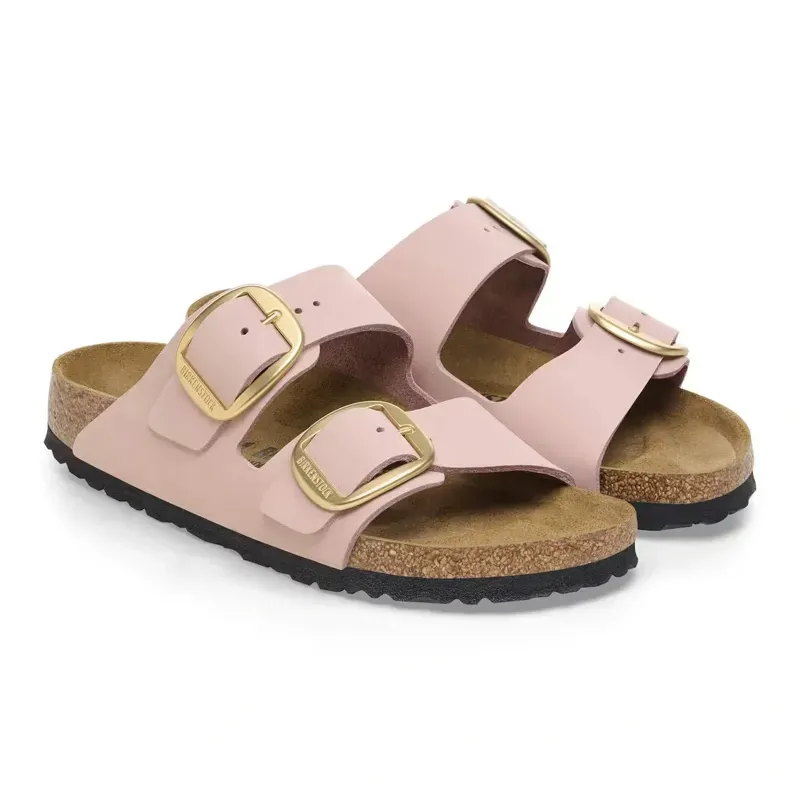 Birkenstock Arizona Big Buckle Nubuck Leather Sandal Narrow in Pink-4