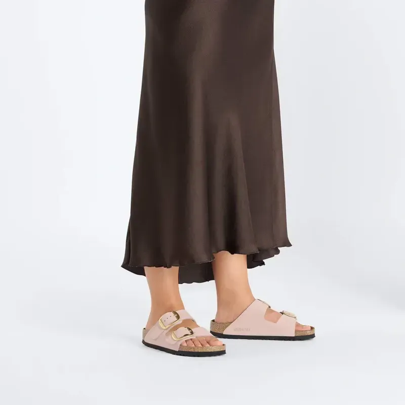 Birkenstock Arizona Big Buckle Nubuck Leather Sandal Narrow in Pink-5