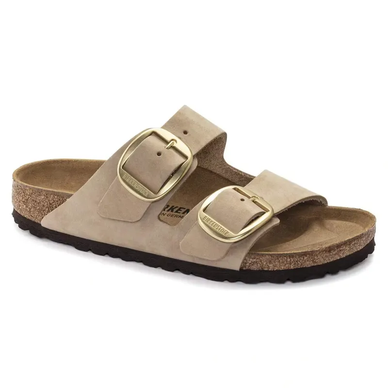 Birkenstock Arizona Big Buckle Nubuck Leather Sandal in Sandcastle-1