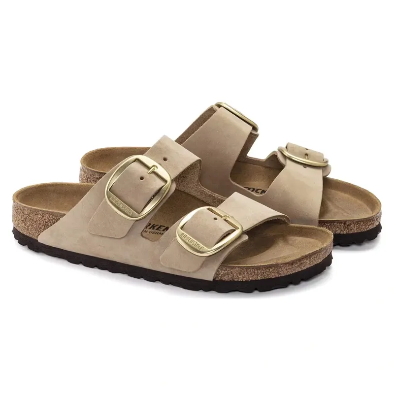Birkenstock Arizona Big Buckle Nubuck Leather Sandal in Sandcastle-2