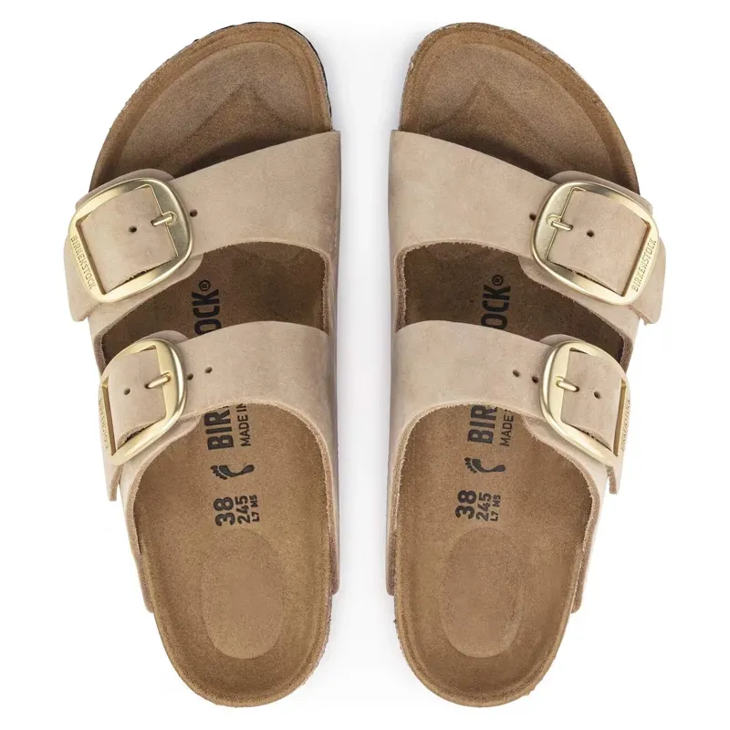 Birkenstock Arizona Big Buckle Nubuck Leather Sandal in Sandcastle-3