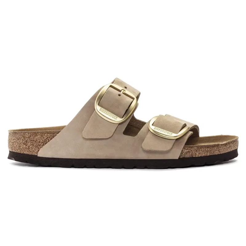 Birkenstock Arizona Big Buckle Nubuck Leather Sandal in Sandcastle-4