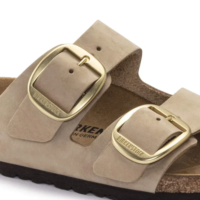 Birkenstock Arizona Big Buckle Nubuck Leather Sandal in Sandcastle-5