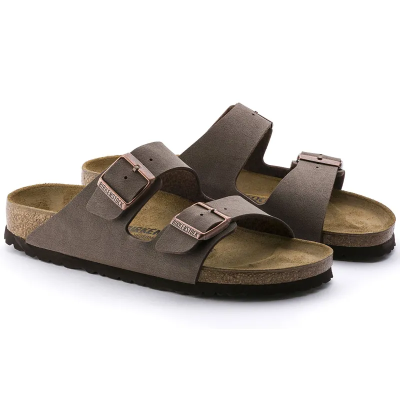 Birkenstock Arizona Birko-Flor Nubuck Regular Fit in Mocca-2