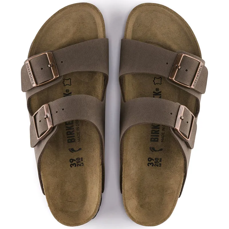 Birkenstock Arizona Birko-Flor Nubuck Regular Fit in Mocca-3