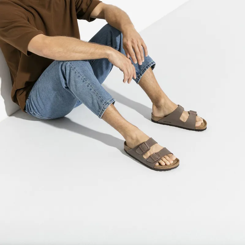 Birkenstock Arizona Birko-Flor Nubuck Regular Fit in Mocca-7