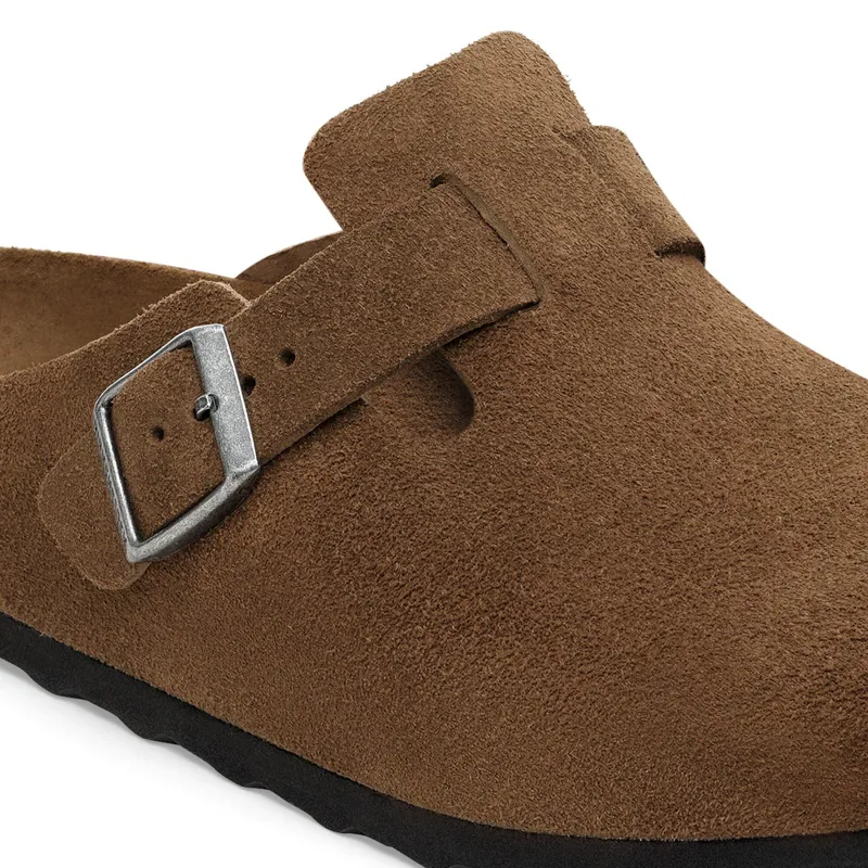 Birkenstock Boston Soft Footbed Suede Leather Regular Fit Dark Tea Tonal-5