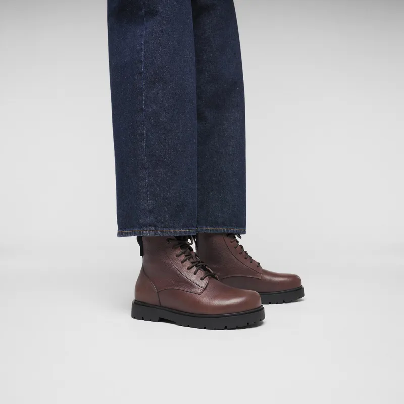 Birkenstock Highwood Lace Mid Men Natural Leather Chocolate-6