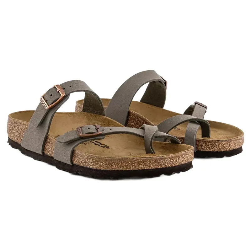 Birkenstock Ladies Mayari Birko Flor Sandals Stone