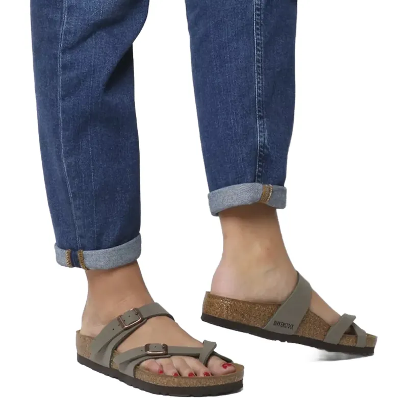 Birkenstock Ladies Mayari Birko Flor Sandals Stone-1